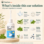 Ear cleaning solution ingredient guide: water, glycerin, aloe, menthol, mint, sodium chloride, borneol and disodium EDTA